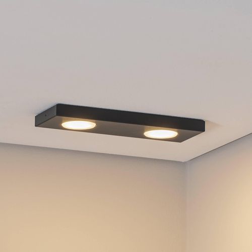 Deckenlampe Hero, 12 x 35 cm, 2-flg., schwarz, Metall, GX53
