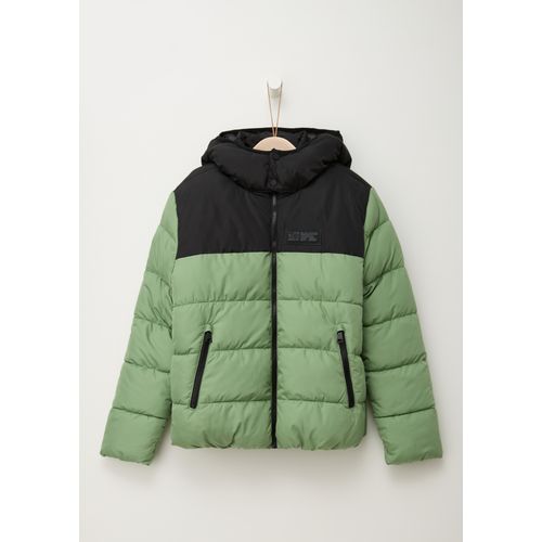 Outdoorjacke S.OLIVER JUNIOR, Jungen, Gr. L (158/164), grün (light khaki), Steppware, Obermaterial: 100% Polyester. Futter: 100% Polyester, mehrfarbig, casual, regular fit normal, ohne Ausschnitt, Langarm, Jacken, mit Kapuze