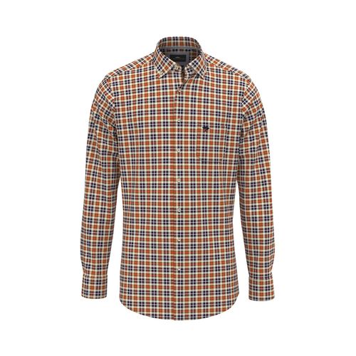 Karohemd FYNCH-HATTON, Herren, Gr. XXL, N-Gr, orange (flame), Obermaterial: 100% Baumwolle, kariert, casual, regular fit, Langarm mit Knöpfen, Hemden, mit Logo-Detail auf der Brusttasche