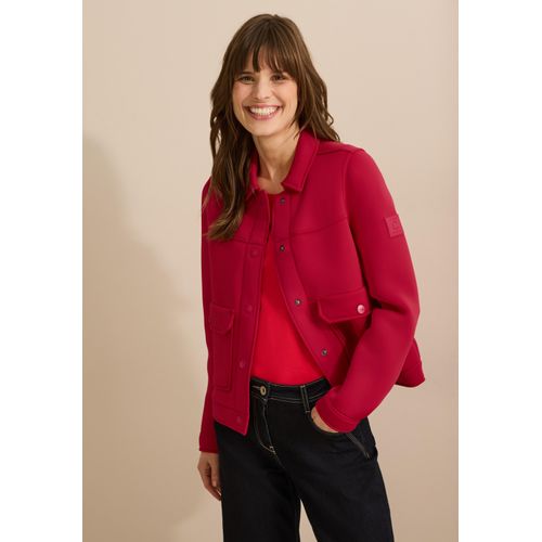 Kurzjacke CECIL, Damen, Gr. XXL (46), rot (granita rot), Stoff, Obermaterial: 93% Polyester, 7% Elasthan; Futter: 100% Polyester, unifarben, casual, normal kurz, V-Ausschnitt, Langarm Bündchen, Jacken, aus elastischem Materialmix