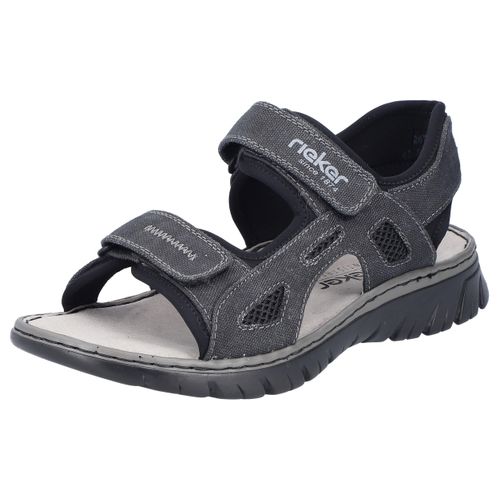 Trekkingsandale RIEKER, Herren, Gr. 44, grau (grau, schwarz), Textil, sportlich, Schuhe, Sommerschuh, Outdoorsandale, Freizeitsandale, mit weichem Futter