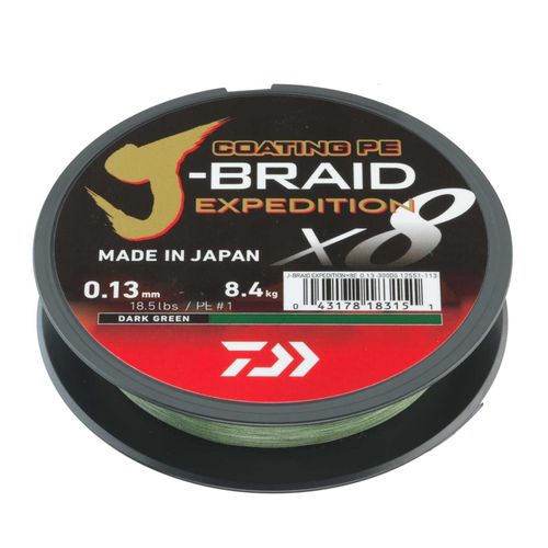 Daiwa J-Braid Exped. X8E 0.18mm-150m d. green Geflochtene Schnur