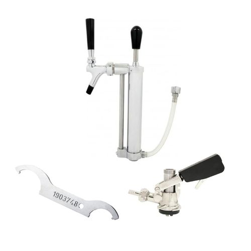 Sets mit Picknickpumpe mit Kolbenschankhahn 5/8 Co2-Abgang, Zapfkopf:KeyKeg