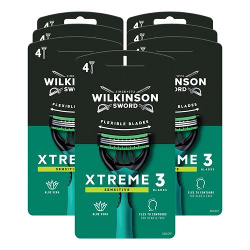 Wilkinson Sword Xtreme 3-Klingen Rasierer Sensitive 4 Stück, 7er Pack