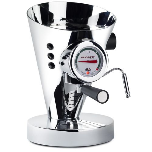Bugatti DIVA Cromo Espressomaschine, Portionsgerät, Tassenwärmer, Milchaufschäumer