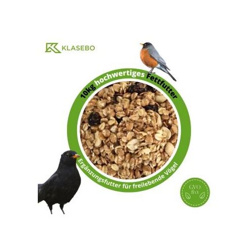 KLASEBO Fettfutter 10 kg, Streufutter, Wildvogelfutter, Wildvogelmischung