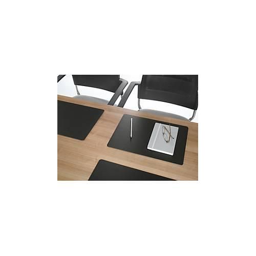 Durable Duraglas® Schreibunterlage, für Konferenzräume, rutschfest, transparent, 420 x 300 mm, Leder, schwarz