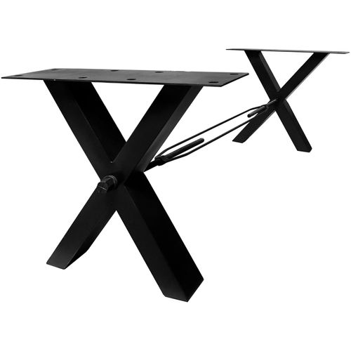 Tischbein SIT, grau (antikschwarz), B:80cm H:73cm T:15cm, Tischbeine, im Industrial-Stil
