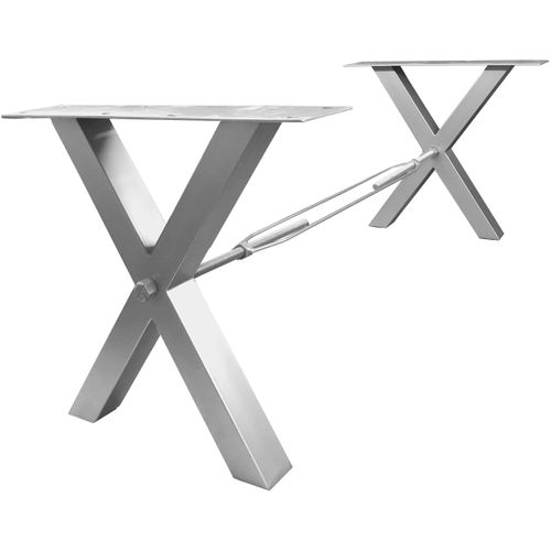 Tischbein SIT, silber (antiksilber), B:80cm H:73cm T:15cm, Tischbeine, im Industrial-Stil