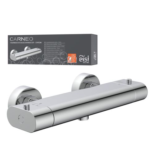 Brausethermostat EISL "Carneo", grau (chromfarben), B:27,2cm H:12cm T:11,3cm, Armaturen, mit Thermostat, Mischbatterie Dusche, Duschthermostat in Chrom