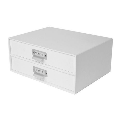 Xxxl Schubladenbox , Weiß , Karton , 2 Schubladen , 25.5x14.5x33 cm , Ordnen & Aufbewahren, Aufbewahrungsboxen