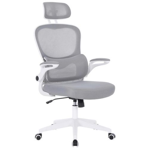 Carryhome Drehstuhl , Grau, Weiß , Metall, Kunststoff, Textil , Drehkreuz , 63.5x122-132x66 cm , Wippfunktion, Sitzfläche 360° drehbar, inklusive
