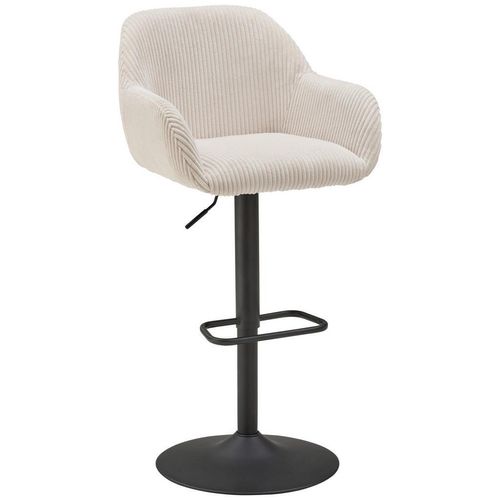 Livetastic Barhocker , Schwarz, Beige , Metall, Textil , Drehkreuz , 44x95-117x55 cm , inklusive Armlehnen , Esszimmer, Barmöbel, Barhocker