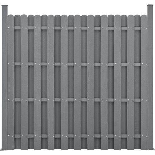 WPC Gartenzaun Sichtschutz Windschutz Lamellenzaun Zaun 376x185cm Grau [neu.holz]