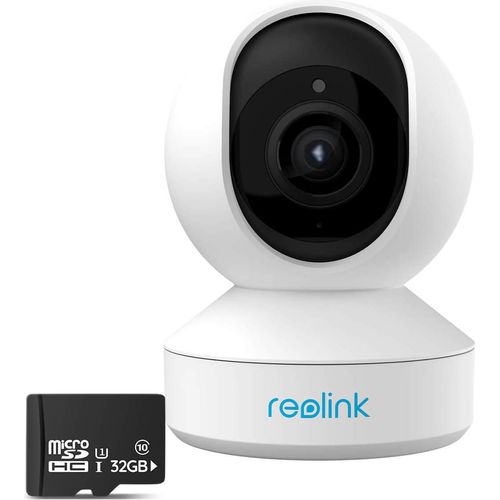 Reolink 5MP 355°/50° PTZ WLAN IP Überwachungskamera Indoor mit 3X Optischem Zoom, 2,4/5,0 GHz WiFi, 12m IR-Nachtsicht, 2-Wege-Audio, E1 Zoom inkl. 32GB Micro SD-Karte