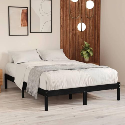 vidaXL Massivholzbett Schwarz Kiefer 200x200 cm - Bettrahmen - Holz-Bettrahmen - Bett - Betten