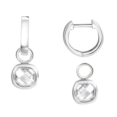 Zeeme Basic Ohrringe Silber 925 rhodiniert mit Zirkonia weiß