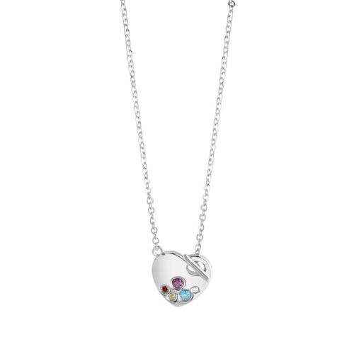Zeeme Gemstones Collier 925 Sterling Silber rhodiniert Edelstein Echtstein