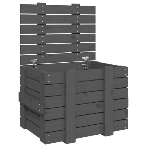 Prolenta Premium - Truhe Grau 58x40,5x42 cm Massivholz Kiefer