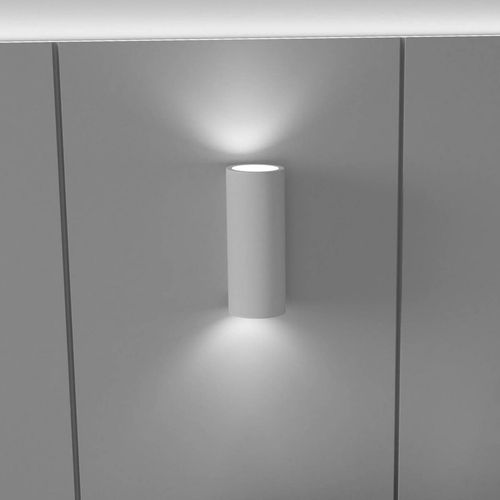 Wandleuchte Parma aus Gips, 8x20 cm