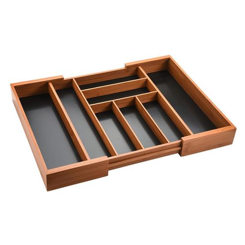 Kesper Schubladeneinteilung , Braun , Holz , Bambus , 8 Fächer , 35-58x6.5x43 cm , FSC MIX , Küchenzubehör, Besteckkästen