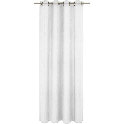 Gardine WIRTH, weiß (sanftes weiß), B:450cm H:175cm, Polyester, Gardinen, Fertig-Store mit Metallösen nach Maß