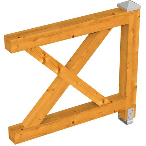 Brüstungsgeländer SKANHOLZ "Andreaskreuz", braun (eiche hell), H:84cm L:108cm, Geländer