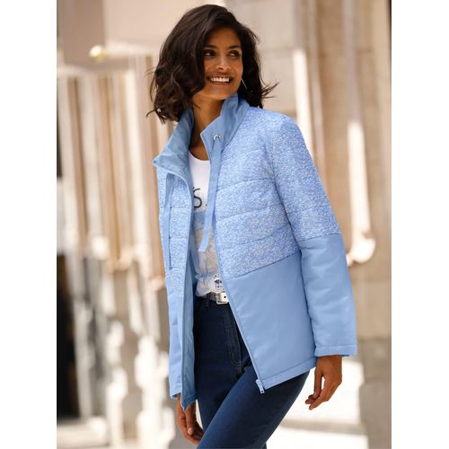 Steppjacke CLASSIC BASICS, Damen, Gr. 52, blau (eisblau), 100% Polyester, Einsatz:100% Polyester, Wattierung:100% Polyester, meliert, Langarm, Jacken