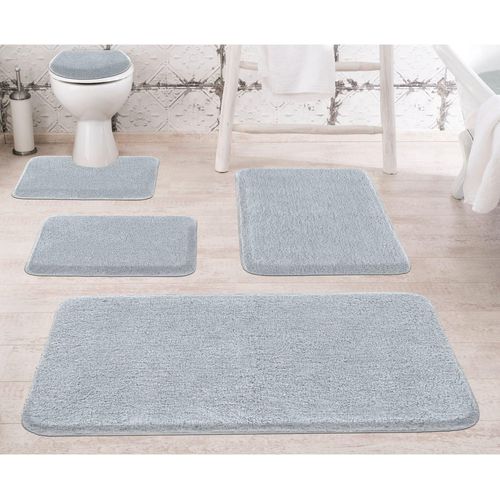 Badematte GRUND Gr. 4, grau (hellgrau), rechteckig (50cm x 80cm),, Badematten