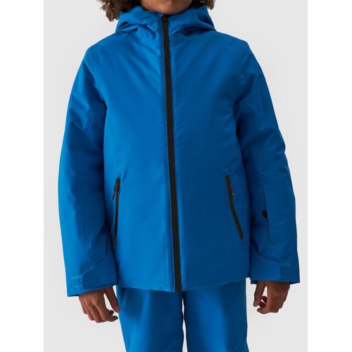 Skijacke 4F, Kinder, Gr. 152, blau, Stoff, Obermaterial: 100% Polyester. Futter: 100% Polyester. Wattierung: 100% Polyester, unifarben, sportlich, hoch geschlossener Ausschnitt, Langarm eingesetzt eingefasste Kante mit Klettverschluss, Jacken, Winterjacke