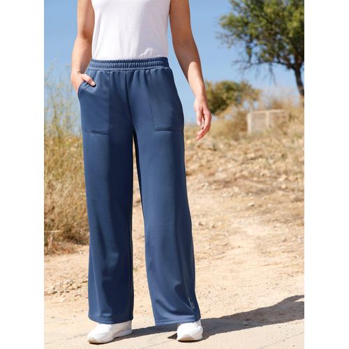 Trainingshose CATAMARAN, Damen, Gr. 18/19, Kurzgrößen, blau (jeansblau), 100% Polyester, unifarben, lang, Hosen