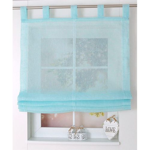 Raffrollo HEINE HOME Gr. 4, blau (türkis), B:100cm H:140cm, Raffrollos