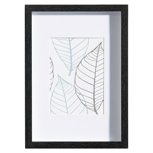 Bilderrahmen Iceland , Schwarz , Holz, Glas , rechteckig , 23x32x3 cm , FSC , Passepartout , Bilder und Zubehör, Bilderrahmen