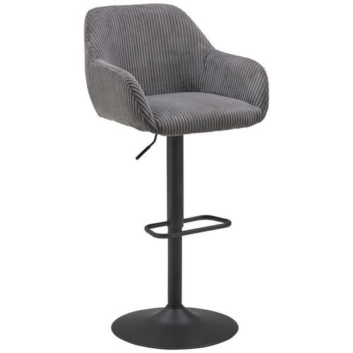 Livetastic Barhocker , Grau, Schwarz , Metall, Textil , Drehkreuz , 44x95-117x55 cm , inklusive Armlehnen , Esszimmer, Barmöbel, Barhocker
