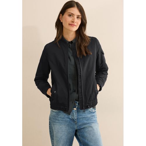 Blouson CECIL, Damen, Gr. L (42), schwarz, Stoff, Obermaterial: 100% Polyester; Futter: 100% Polyester, unifarben, casual, normal normal, hoch geschlossener Ausschnitt, Langarm Bündchen, Jacken, mit Stehkragen