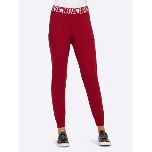 Jogger Pants HEINE, Damen, Gr. 44, Normalgrößen, rot, 52% Viskose, 26% Polyester, 22% Polyamid, unifarben, meliert, 7/8-Länge, Hosen
