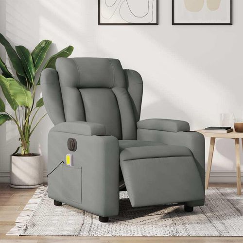 Massagesessel Fernsehsesel Elektrisch Dunkelgrau Stoff 3204471