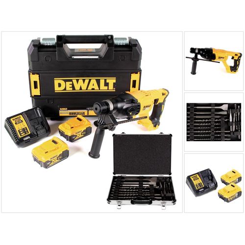 DeWalt DCH 133 P2 Akku Kombihammer 18V 2,6J SDS plus Brushless + 2x Akku 5,0Ah + Ladegerät + TSTAK + 17 tlg Bohrer Meißel Set