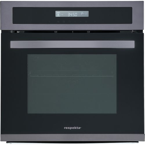 Backofen autark Einbau Edelstahl Herd Heißluft Grill Timer Black Steel Respekta