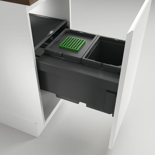 NABER 8013313 Abfallsorter 20 (2x10) Liter COX® BASE 360 S/400-2 anthrazit mit Biodeckel, ab 40 cm Schrankbreite