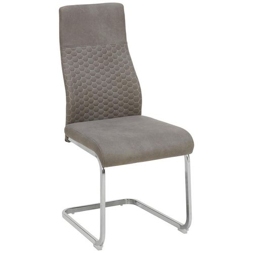Ti'me Schwingstuhl , Grau, Chrom , Metall, Textil , C-Form , 44x101x60 cm , Esszimmer, Stühle, Esszimmerstühle, Schwingstühle