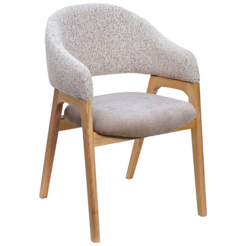 Linea Natura Armlehnstuhl , Taupe , Holz, Textil , Eiche , massiv , eckig , 56.5x82.5x59.5 cm , Stoffauswahl, Typenauswahl, inklusive Armlehnen ,