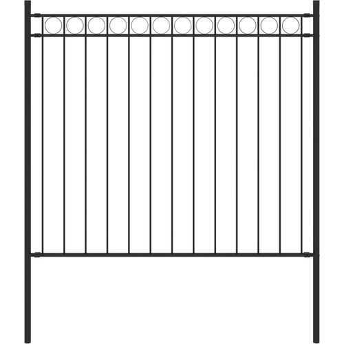 Gartenzaun Stahl 1,7x0,8 m Schwarz