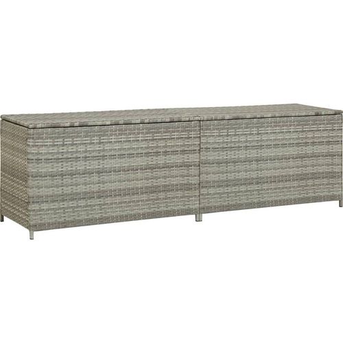 Gartenbox Poly Rattan 200x50x60 cm Grau