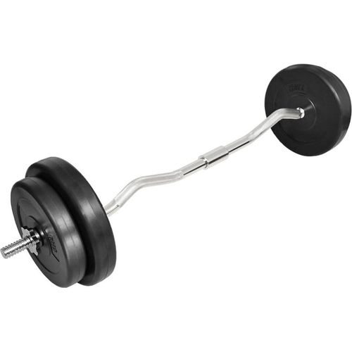 Hantelset mit Curlstange und Hantelscheiben 30 kg