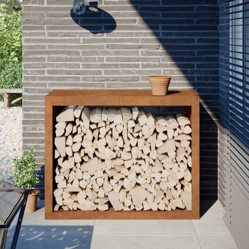 Brennholzregal 100x40x80 cm Wetterfester Stahl