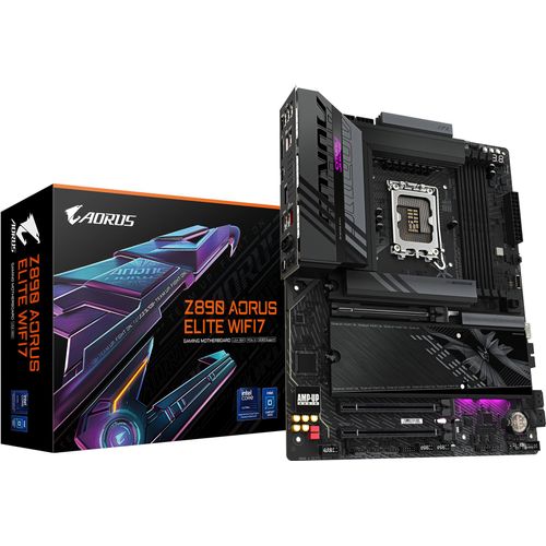Gigabyte AORUS Z890 ELITE WIFI7 - Motherboard - ATX - LGA1851-Sockel - Z890 Chipsatz - USB-C 3.2 Gen2, USB 3.2 Gen 1, USB4 - Bluetooth, Wi-Fi 7, 2.5 Gigabit LAN - Onboard-Grafik (CPU erforderlich)
