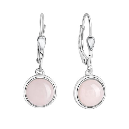 Zeeme Gemstones Ohrringe Silber 925 mitechtem Rosenquarz