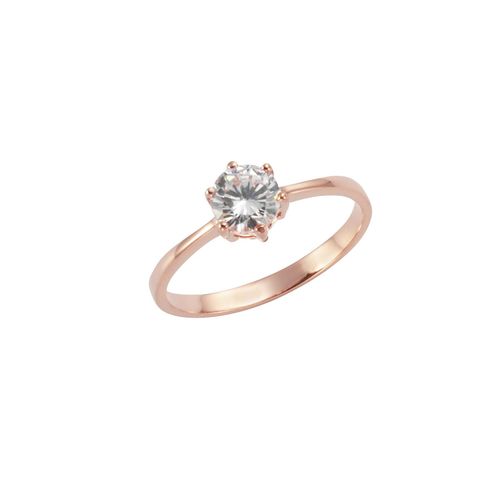 Zeeme Silber Ring 925/- Sterling Silber rotvergoldet Zirkonia