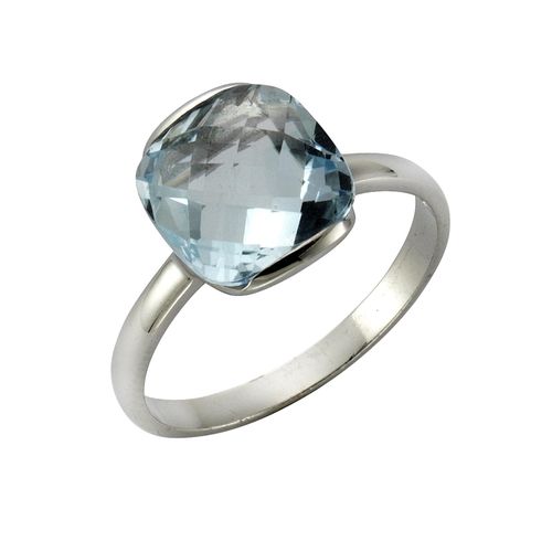 Zeeme Gemstones Ring 925 Sterling Silber rhodiniert Blautopas